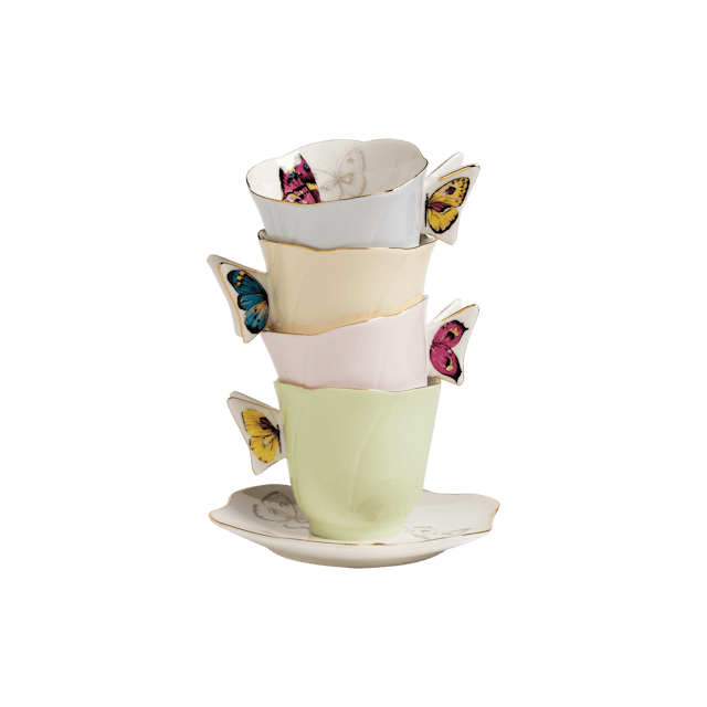 Set Xícaras de Chá Borboleta